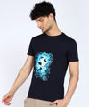 Inviting "Deep into the Ocean" Chest Print Men's Tee-Cotton Jersey