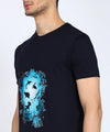 Inviting "Deep into the Ocean" Chest Print Men's Tee-Cotton Jersey