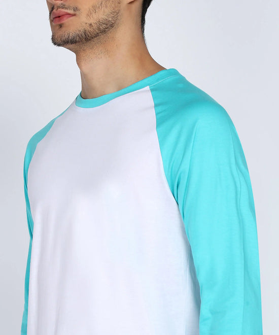 Sleek Contrast Raglan Full Sleeve Men's T-Shirt-Cotton Jersey