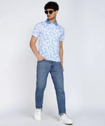 Dive into Style 'Fish' All-Over Print Men's Polo T-Shirt-Cotton Pique