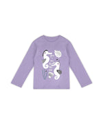 Cozy Girls Pajamas with Sea Horse Print-Cotton Jersey