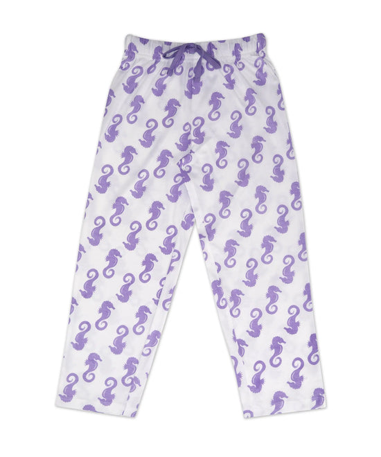 Cozy Girls Pajamas with Sea Horse Print-Cotton Jersey