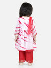 BownBee Hand Dyed Chanderi Silk Kurti Pant with Dupatta for Girls- Red