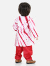 BownBee Hand Dyed Chanderi Silk Sherwani Salwar For Boys- Red