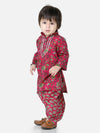 BownBee Pure Cotton Full Sleeve Dhoti Kurta for Boys- Pink