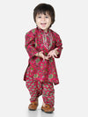 BownBee Pure Cotton Full Sleeve Dhoti Kurta for Boys- Pink