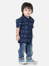 BownBee Printed Half Sleeve Pure Cotton Shirt for Boys- Indigo