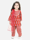 BownBee Pure Cotton Kurti with Pant & Dupatta for Girls- Maroon