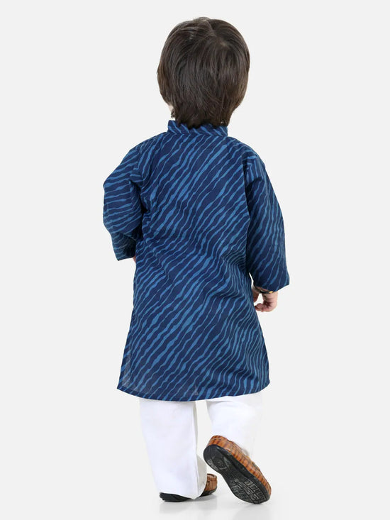 BownBee Pure Cotton Full Sleeve Kurta Pajama for Boys- Blue