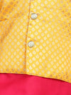 BownBee Attached Jacquard Jacket Kurta Pajama for Boys- Pink-BR22KP28PIB18