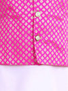 BownBee Attached Jacquard Jacket Kurta Pajama for Boys- Pink-BR22KP28BPB18