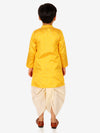 BownBee Ethnic Wear Infant Front Open Dhoti kurta Sibling Set for Baby Boys -Yellow