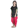 BownBee Girls Cotton Kaftan Dhoti With Pompom Indo Western Clothing Set s- Black