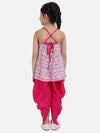 BownBee Girls Cambric Cotton Halter Neck Top Dhoti Summer Indo Western Clothing Sets Pink