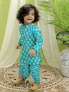 BownBee Infant Full Sleeve Pure Cotton Dhoti Kurta for baby Boys- Blue