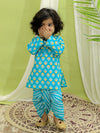 BownBee Infant Full Sleeve Pure Cotton Dhoti Kurta for baby Boys- Blue