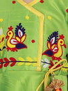 BownBee Girls Ethnic Festive wear Peacock Embroidery Peplum Dhoti Indo Western Clothing sets Green