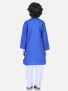 BownBee Boys Festive wear Attached Printed Jacket Kurta Pajama -Blue