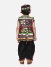 BownBee Navratri Embroidered kediya with Dhoti and Cap for Boys- Black-BN23KD37BKA14