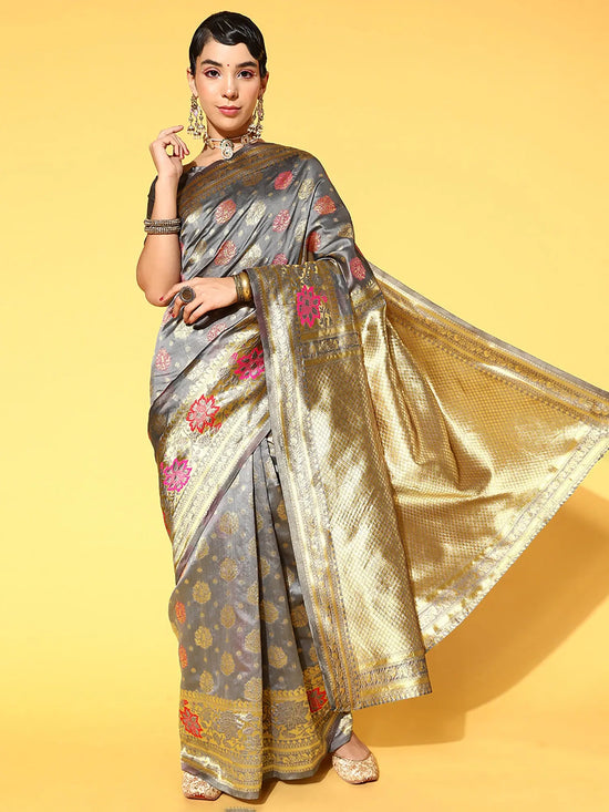 Sareemall Grey Woven Women Saree