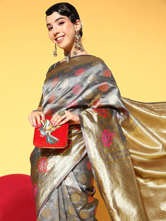 Sareemall Grey Woven Women Saree