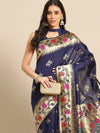 Sareemall Navy Blue Woven Women Saree-VTR9202