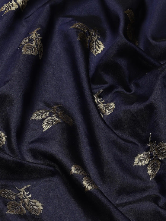 Sareemall Navy Blue Woven Women Saree-VTR9202