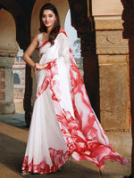 Sareemall White Solid Women Saree-ALIA1006