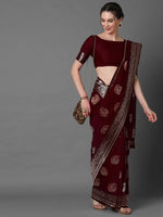 Sareemall Brown Tassels And Latkans Women Saree-3PAKHI5104A