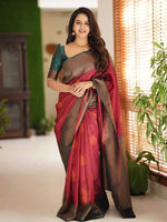 Sareemall Maroon Woven Women Saree