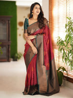 Sareemall Maroon Woven Women Saree