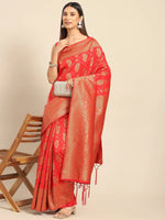 Sareemall Red Tassels And Latkans Women Saree-CHRY2015