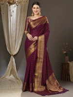 Sareemall Burgundy Tassels And Latkans Women Saree