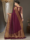 Sareemall Burgundy Tassels And Latkans Women Saree