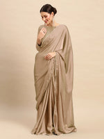 Sareemall Cream Sequins Women Saree