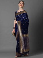 Sareemall Navy Blue Tassels And Latkans Women Saree-2PAKHI4103E