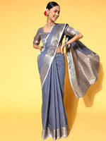 Sareemall Blue Woven Women Saree-SDZ5101