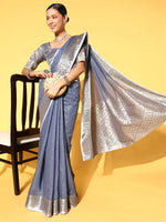 Sareemall Blue Woven Women Saree-SDZ5101