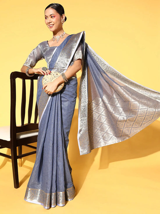 Sareemall Blue Woven Women Saree-SDZ5101