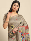 Sareemall Brown Tassels And Latkans Women Saree-ONTS01B