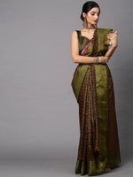 Sareemall Olive Printed Women Saree