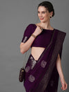 Sareemall Purple Tassels And Latkans Women Saree-3PAKHI5104B