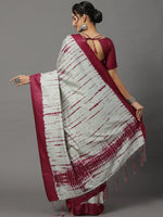 Sareemall Grey Tassels And Latkans Women Saree