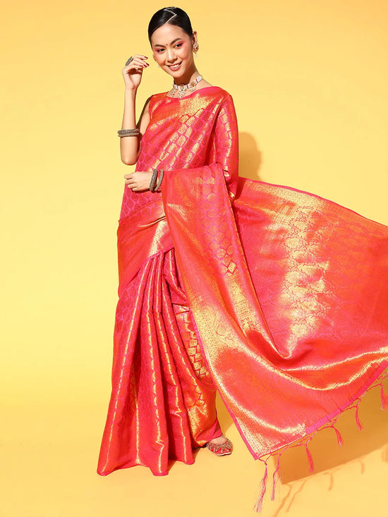 Sareemall Pink Tassels And Latkans Women Saree-2REEVA2005