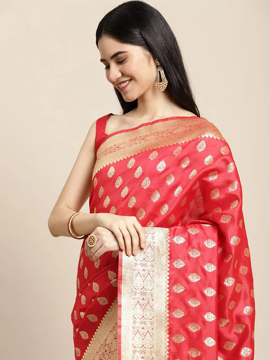 Sareemall Red Tassels And Latkans Women Saree-F0PJCLS306