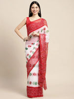 Sareemall White Solid Women Saree-FF0PVPR4101