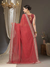 Sareemall Red Lace Work Women Saree