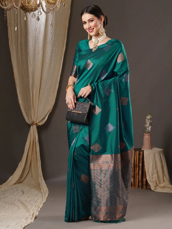 Sareemall Teal Blue Tassels And Latkans Women Saree-14PAKHI1502