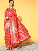 Sareemall Pink Tassels And Latkans Women Saree-KENAS72002