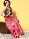 Sareemall Pink Woven Women Saree-MNIKN28001C